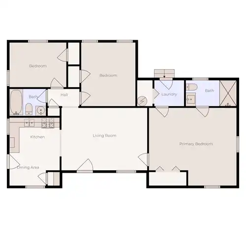 2D floor plan in color
